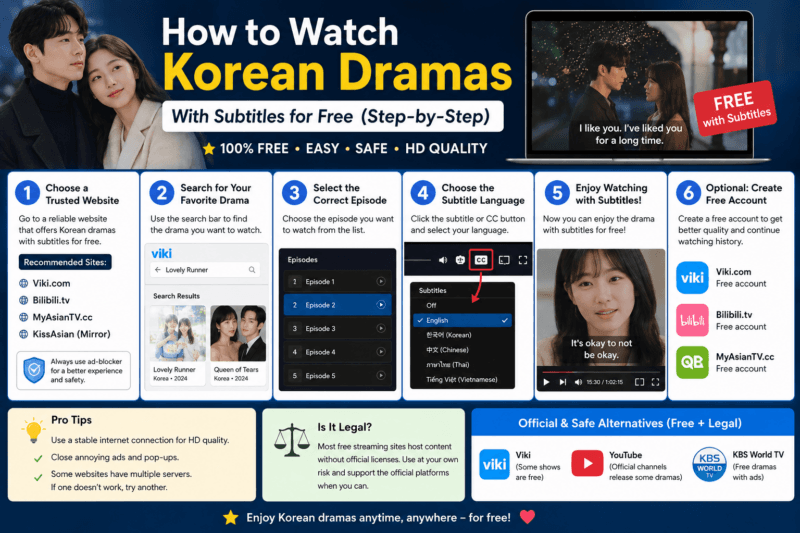 How to Watch Korean Dramas With Subtitles for Free (2026 Guide)